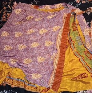 Plus Size Sari Wrap Skirt